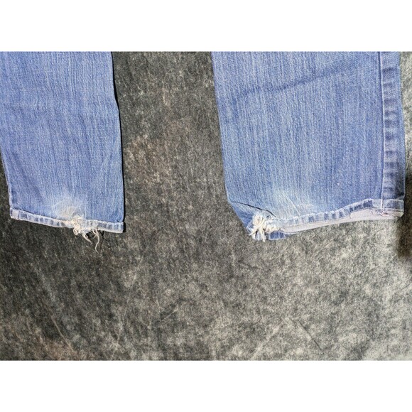 Plastic by GLY Bootcut Jeans Women's Size 26 Made in USA Y2K Distressed Stitched - Picture 9 of 11